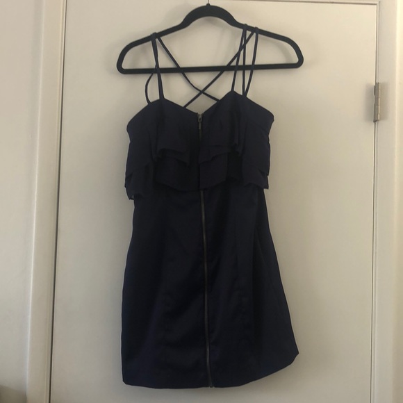 BCBG front Zipper ruffle dress - Picture 1 of 8